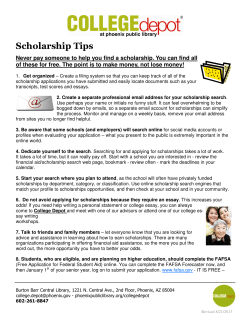 Scholarships Tips Handout 8-21-13