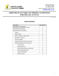 Permit Conditions Addendum for Special Events