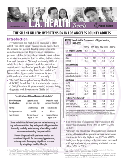 THe SiLenT KiLLer: HyperTenSion in LoS AngeLeS CounTy