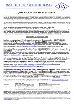 JOBS INFORMATION SERVICE BULLETIN