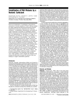 Solubilization of PAH Mixtures by a Nonionic