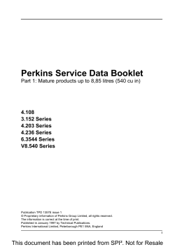 Perkins Service Data Booklet