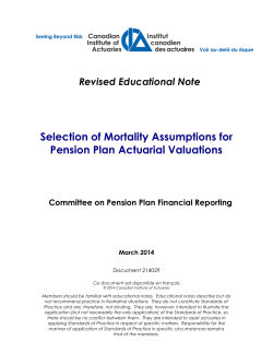 Selection of Mortality Assumptions for Pension Plan Actuarial