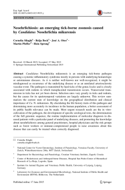 Neoehrlichiosis: an emerging tick-borne zoonosis