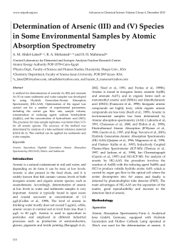 Inorganic Speciation of Arsenic by Hydride Generation &ndash;Atomic