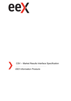 EoD &ndash; CSV &ndash; Market Results Interface Specification