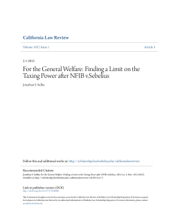 For the General Welfare: Finding a Limit on the Taxing Power after