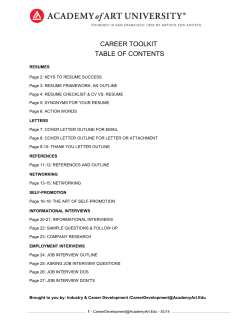 career toolkit table of contents