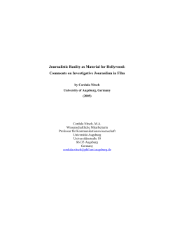 Journalistic Reality as Material for Hollywood