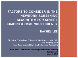 factors to consider in the newborn screening