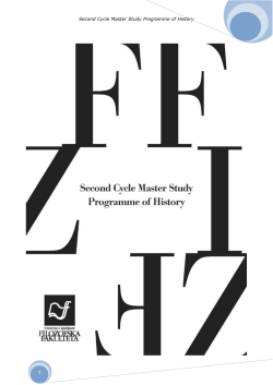 Second Cycle Master Study Programme in History