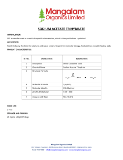 sodium acetate trihydrate - Mangalam Organics Limited