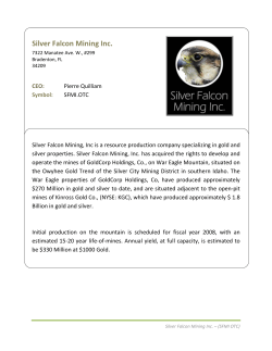 PR Package v4.6 - Silver Falcon Mining, Inc