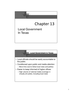 Chapter 13 - Local Government in Texas