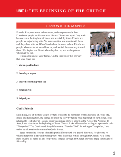 UNIT 1: THE BEGINNING OF THE CHURCH