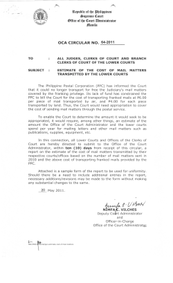 OCA Circular No. 64-2011 - Office of the Court Administrator