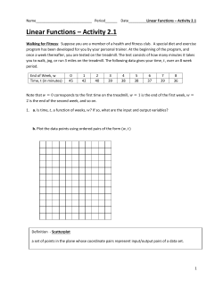 Linear Functions &ndash; Activity 2.1