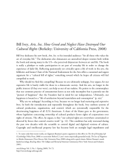 REVIEW: Bill Ivey, Arts, Inc.: How Greed and Neglect Have