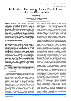 Methods of Removing Heavy Metals from Industrial