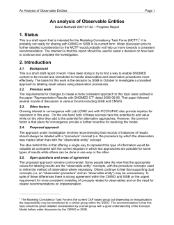 An analysis of Observable Entities