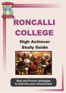 Study Guide - Roncalli College