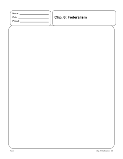 Chp. 6: Federalism