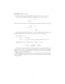 Derivative of arcsin(x)