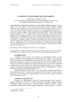 CONDUITA &Icirc;N RUPTURILE DE ISTM AORTIC
