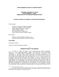 Juridical Condition and Rights of Undocumented Migrants