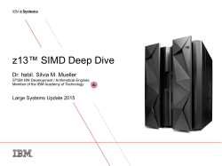z13&trade; SIMD Deep Dive