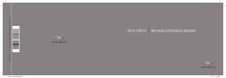 2014 Infiniti | Warranty Information Booklet