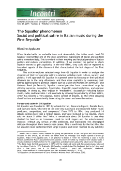 The Squallor phenomenon Social and political satire in Italian music
