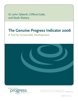 The Genuine Progress Indicator 2006