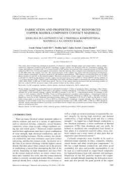FABRICATION AND PROPERTIES OF SiC REINFORCED COPPER