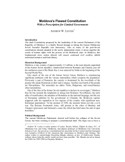 Moldova`s Flawed Constitution: With a Prescription for Limited
