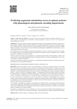 Predicting segmental substitution errors in aphasic - Loquens