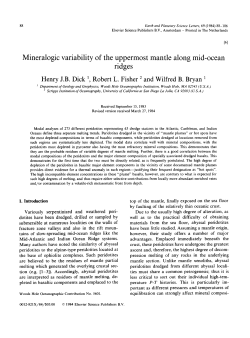 Mineralogic variability of the uppermost mantle along mid