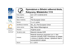 The European Union - Gymn&aacute;zium Rokycany