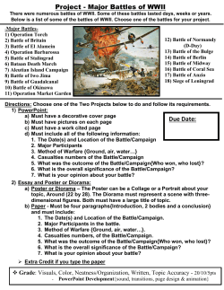 Project - Major Battles of WWII Due Date: