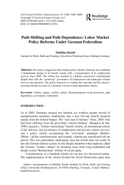 Path Shifting and Path Dependence - Institut Arbeit und Qualifikation