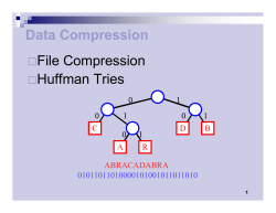 Data Compression File Compression Huffman Tries