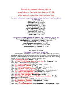 Finding British Regiments in Quebec, 1759-1760