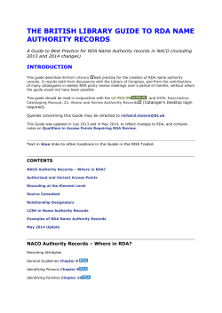 the british library guide to rda name authority records