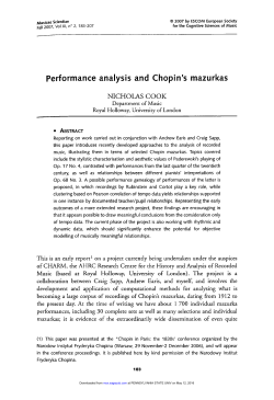 Performance analysis and Chopin`s mazurkas