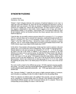 Synonym Pudding - Digital Commons @ Butler University