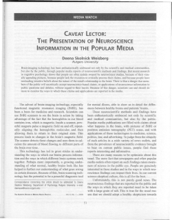 the presentation of neuroscience information in the popular media