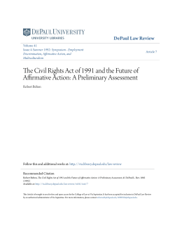 The Civil Rights Act of 1991 and the Future of Affirmative Action: A