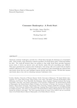 Consumer Bankruptcy: A Fresh Start