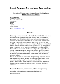Percentage Regression - University of Hertfordshire