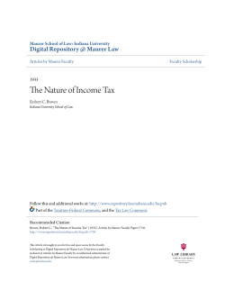 The Nature of Income Tax - Digital Repository @ Maurer Law